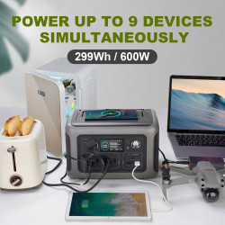 ALLPOWERS R600 Tragbares Kraftwerk mit Solarpanel (optional), 299 Wh 600 W LiFePO4-Batterie für Heim-Backup im Freien, Camping,