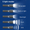 LED-Taschenlampe, wiederaufladbar, 5 Modi, zoombare, wasserdichte Taschenlampe, geeignet für Notfälle, Outdoor, Zuhause,
