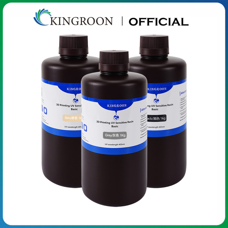 Kingroon 405nm UV-Harz für 3D-Drucker flüssiges Photo polymer harz für LCD 3D-Druckmaterial Standard 1kg schwarz grau weiß