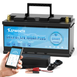 KEPWORTH EU Stocks 12V 100Ah 300Ah LiFePO4 Lithium-Eisenphosphat-Batterie, perfekt für Wohnmobile, Wohnmobile, Solar-Golfwagen,