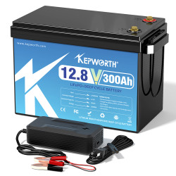 KEPWORTH EU Stocks 12V 100Ah 300Ah LiFePO4 Lithium-Eisenphosphat-Batterie, perfekt für Wohnmobile, Wohnmobile, Solar-Golfwagen,