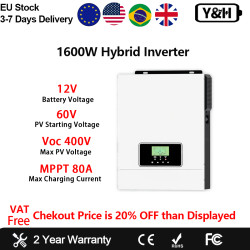Y&H 1600W 3000W Hybrid Solar Inversor 12V 24V Off-Grid Inversor AC230V MPPT 80A Solar Ladegerät PV 30-400V In Unterstützung WIFI