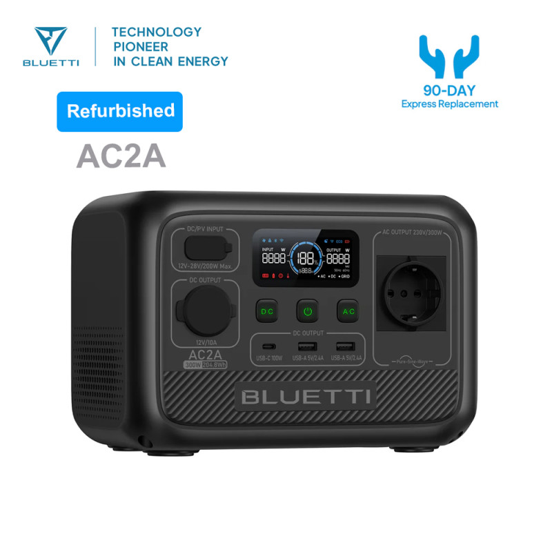 BLUETTI generalüberholtes tragbares AC2A-Kraftwerk 300 W 204 Wh Solargenerator für Outdoor-Camping