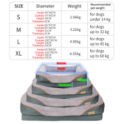 Robustes großes orthopädisches Haustierbett, weiches Kissen, Schaumstoff, wasserdichtes Sofa, Hundebett, XL