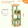 Luxuriöser Kratzbaum-Haus-Turm mit Schrank, massivem Holz, Katzenbaum-Pfosten-Spielzeug, mehrstufig, für Kätzchen,