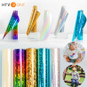 HTVRONT 12X 5ft/30x150cm Holographische Metallischen Kristall Heat Transfer Vinyl für Cricut DIY T-shirt Handwerk Eisen auf HTV