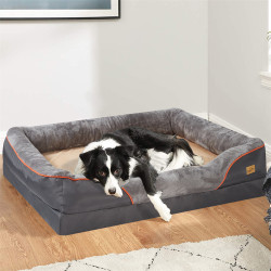 Jumbo großes orthopädisches Hundebett, Memory-Schaum, Haustiersofa, Couch, wasserdicht, erhöhtes Kissen, warme Welpenrolle,
