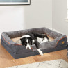 Jumbo großes orthopädisches Hundebett, Memory-Schaum, Haustiersofa, Couch, wasserdicht, erhöhtes Kissen, warme Welpenrolle,