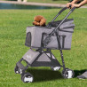 Luxuriöser faltbarer Katzen-Kinderwagen mit 4 Universalrädern, Hunde-Kinderwagen, Haustier-Kinderwagen, Reiseträger,