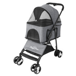 Luxuriöser faltbarer Katzen-Kinderwagen mit 4 Universalrädern, Hunde-Kinderwagen, Haustier-Kinderwagen, Reiseträger,