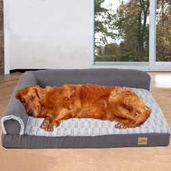XXL XL Großes orthopädisches Hundebett, Chaiselongue-Kissen, Kopfstütze, Haustierbett, Sofa, Couch, L-förmiges Polster mit