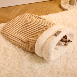 Bequemer Katzenschlafsack, weiches Katzenbett, warmes geschlossenes Katzenbett, lustiger Tunnel, Haustiernest, schönes Nest für