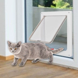Abschließbare Haustiere, Kunststoff-Tor, Türen, 4-Wege-Hund, Katze, Sicherheitsklappe, Kätzchen, Welpen, interaktive Tür für