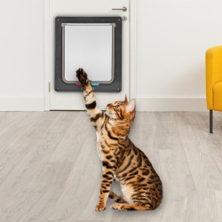 Abschließbare Haustiere, Kunststoff-Tor, Türen, 4-Wege-Hund, Katze, Sicherheitsklappe, Kätzchen, Welpen, interaktive Tür für
