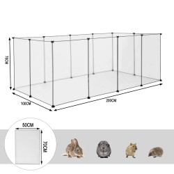 DIY-Haustierzäune, transparentes Außengehäuse, Haustier-Laufstall für Kaninchen, Meerschweinchen, Welpen, Katzen, Laufen,