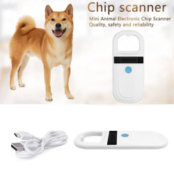 Tier-RFID-Leser, Schwarz/Weiß, 134,2 kHz, 125 kHz, Haustier-Mikrochip-Scanner, USB, Haustier, Katze, Hund, Mikrochip-Scanner für