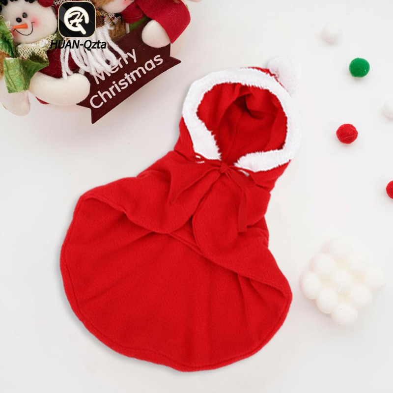 Weihnachts-Katzen-Outfit, Haustier-Umhang mit Pompons, Haustier-Kapuzenumhang, süßer Welpen-Umhang, Haustier-Weihnachtsumhang,