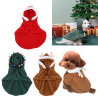 Weihnachts-Katzen-Outfit, Haustier-Umhang mit Pompons, Haustier-Kapuzenumhang, süßer Welpen-Umhang, Haustier-Weihnachtsumhang,