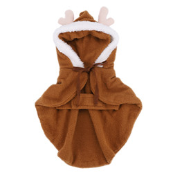 Weihnachts-Katzen-Outfit, Haustier-Umhang mit Kapuze und Pompons, Welpen-Umhang, Katzenkostüm, Haustier-Weihnachtsumhang für