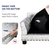 Luxuriöses, mit Samt getuftetes Hundesofa, großes, erhöhtes Haustierbett, gepolstertes Kissen, Holzrahmen, erhöhte Welpensofa,