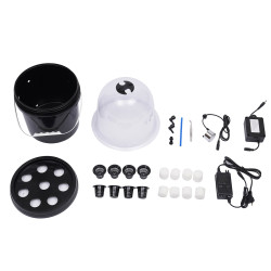 Schwarz 8 Löcher 5l Nebel kultivierende Sämling sbox Hoch produktions hydro ponik Sämling & Klon system aeropo nische Vermehrung