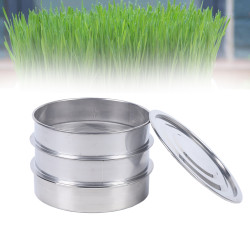 Keimnetz aus Edelstahl, Gartenpflanzwerkzeug, Sprossen, Mikrogreens, wachsendes Tabletts-Set mit Deckel