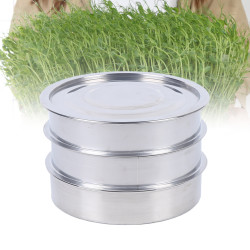 Keimnetz aus Edelstahl, Gartenpflanzwerkzeug, Sprossen, Mikrogreens, wachsendes Tabletts-Set mit Deckel