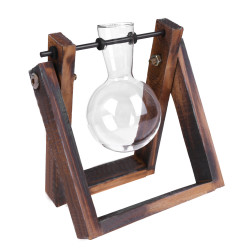 Vintage Glas Transparent Pflanze Bonsai Weihnachtsdekorationen Vase Holzrahmen Hydrokultur Yard Pot Wohnaccessoires