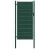 100 x 124 cm schwarz/grüne Zauntür aus PVC+Stahl, korrosionsbeständig und rostfrei, Gartentrenntür für den Innenhof