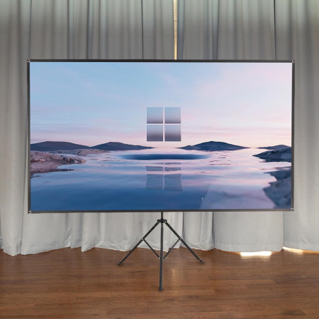 Leinwand Beamer mit Stativ, Tragbare Projector Screen, 80 Zoll Projektor Leinwand, 16:9, 4k Hd Projektionswand, Projektionswand