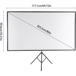 Leinwand Beamer mit Stativ, Tragbare Projector Screen, 80 Zoll Projektor Leinwand, 16:9, 4k Hd Projektionswand, Projektionswand
