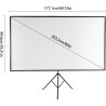 Leinwand Beamer mit Stativ, Tragbare Projector Screen, 80 Zoll Projektor Leinwand, 16:9, 4k Hd Projektionswand, Projektionswand