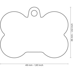 My Family Personalisiertes Hundeschild für Hunde, hergestellt in Italien, XL-Knochen, Schwarz und Grau, Gravur, Aluminium und