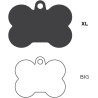 My Family Personalisiertes Hundeschild für Hunde, hergestellt in Italien, XL-Knochen, Schwarz und Grau, Gravur, Aluminium und