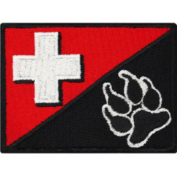 Österreich Aufnäher Flagge K9 Polizei Hund Austria Patch | K9 Aufbügler Police Dog Patch/Bügelbild | Hundepfoten Applikation zum