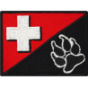 Österreich Aufnäher Flagge K9 Polizei Hund Austria Patch | K9 Aufbügler Police Dog Patch/Bügelbild | Hundepfoten Applikation zum