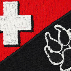 Österreich Aufnäher Flagge K9 Polizei Hund Austria Patch | K9 Aufbügler Police Dog Patch/Bügelbild | Hundepfoten Applikation zum