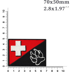 Österreich Aufnäher Flagge K9 Polizei Hund Austria Patch | K9 Aufbügler Police Dog Patch/Bügelbild | Hundepfoten Applikation zum