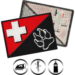 Österreich Aufnäher Flagge K9 Polizei Hund Austria Patch | K9 Aufbügler Police Dog Patch/Bügelbild | Hundepfoten Applikation zum