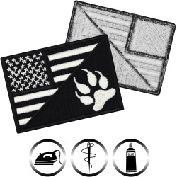 Österreich Aufnäher Flagge K9 Polizei Hund Austria Patch | K9 Aufbügler Police Dog Patch/Bügelbild | Hundepfoten Applikation zum