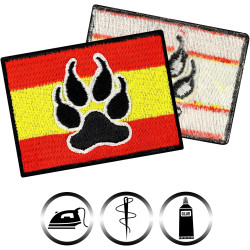 Österreich Aufnäher Flagge K9 Polizei Hund Austria Patch | K9 Aufbügler Police Dog Patch/Bügelbild | Hundepfoten Applikation zum