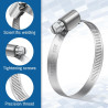 Bolatus Schlauchschellen 10-16mm, 10 Stück Endlos 304 Edelstahl Einstellbare Schlauchklemmen Schlauchbinder, Schlauchschelle