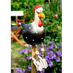 DYOUen Huhn Deko Garten Handarbeit Gartenstecker Hahn Gartenstatue Henne Gartendeko Hühner Gartenfigur Harz Gartendekoration,