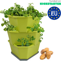 GUSTA GARDEN Paul Potato Kartoffelturm 4 Etagen Anthrazit - Hochbeet Turm Kartoffeln - Garten & Balkon - Schädlingsschutz -