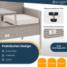KESSER® Polyrattan Gartenbank 2-Sitzer Bank mit integriertem Tisch, 143×63×88 cm - Rattan Sitzbank Garten Balkon Gartensofa