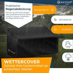 KESSER® Polyrattan Gartenbank 2-Sitzer Bank mit integriertem Tisch, 143×63×88 cm - Rattan Sitzbank Garten Balkon Gartensofa