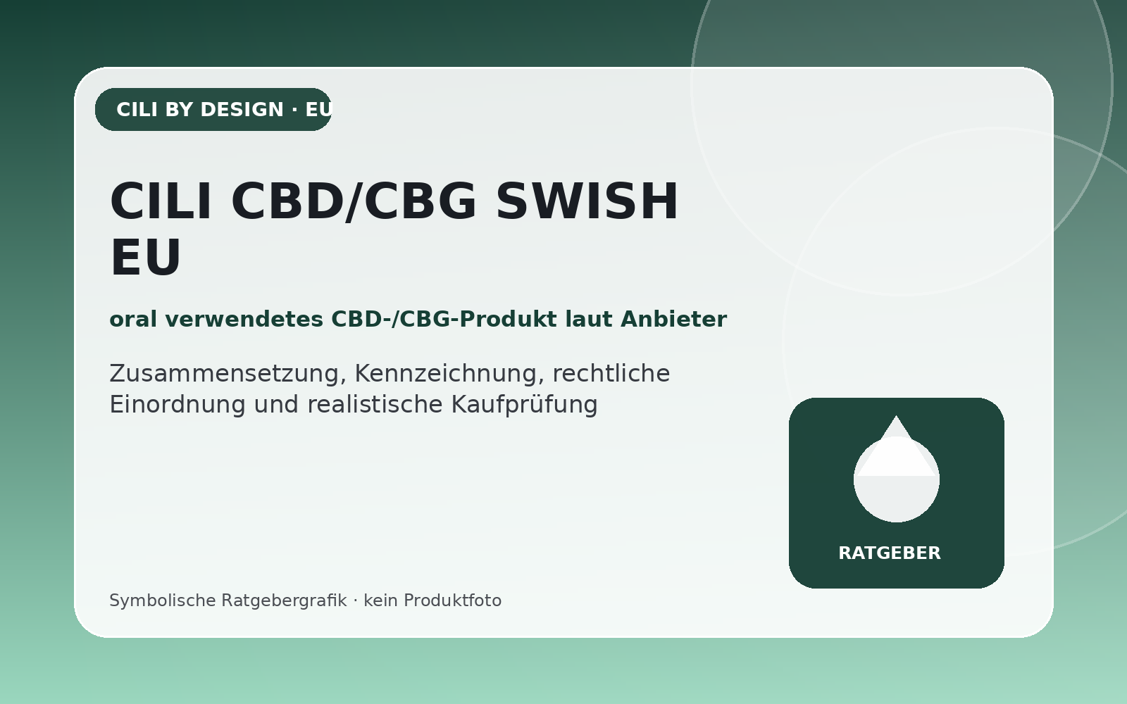 CILI CBD/CBG SWISH EU – symbolische Ratgebergrafik mit scanbarem QR-Code zum Partnerangebot