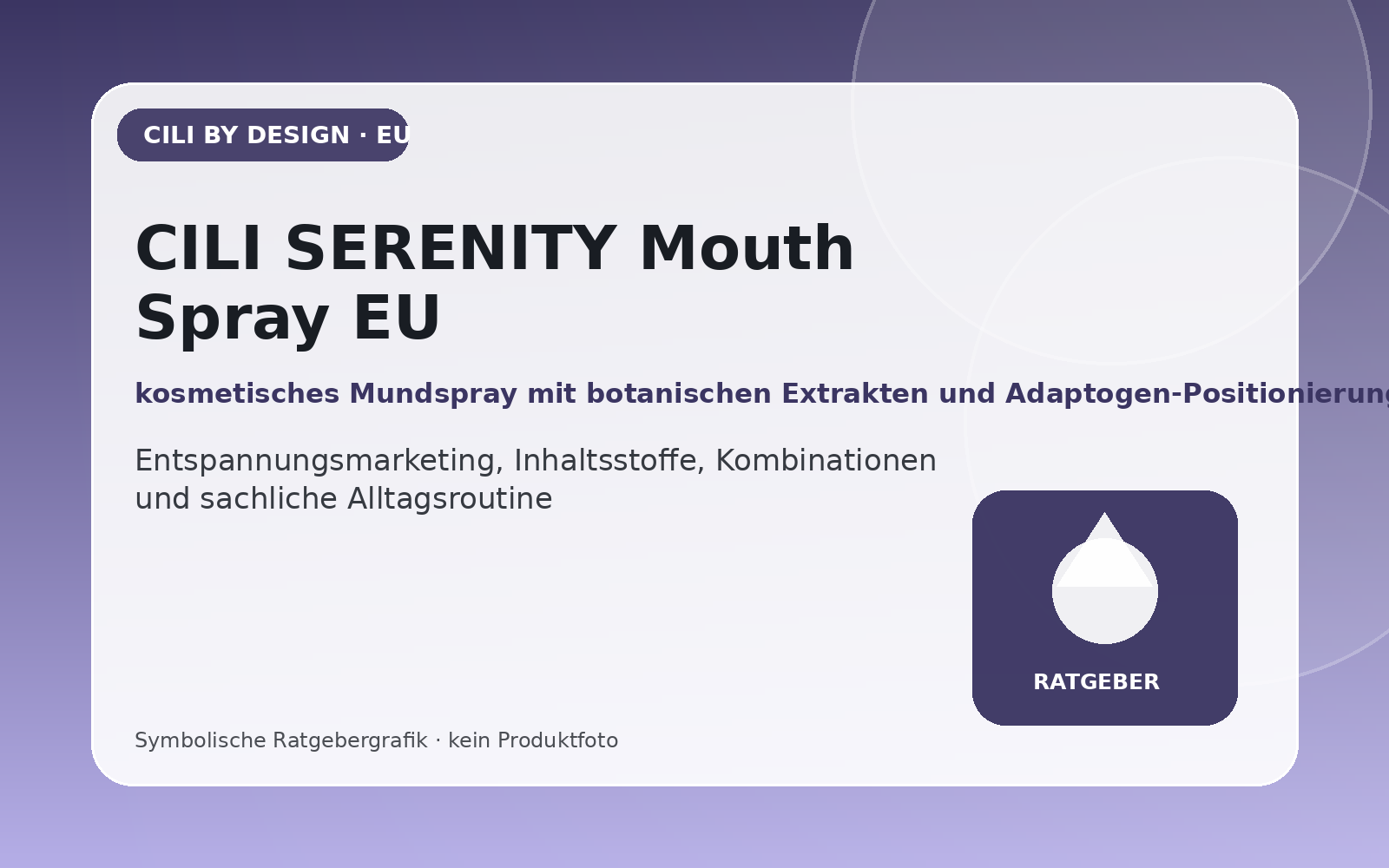 CILI SERENITY Mouth Spray EU – symbolische Ratgebergrafik mit scanbarem QR-Code zum Partnerangebot