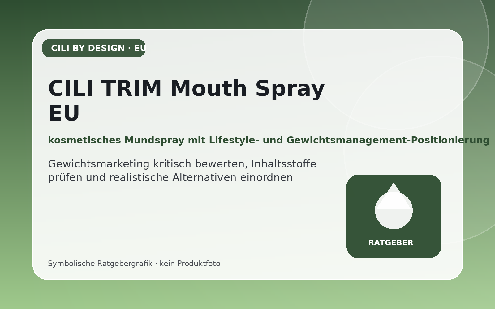CILI TRIM Mouth Spray EU – symbolische Ratgebergrafik mit scanbarem QR-Code zum Partnerangebot