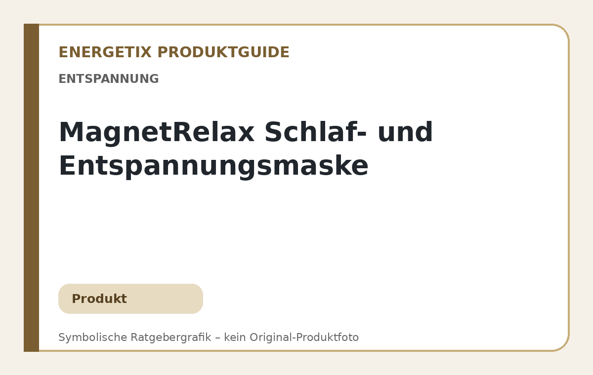 MagnetRelax Schlaf- und Entspannungsmaske – ehrliche Ratgebergrafik mit QR-Code zum Affiliate-Angebot